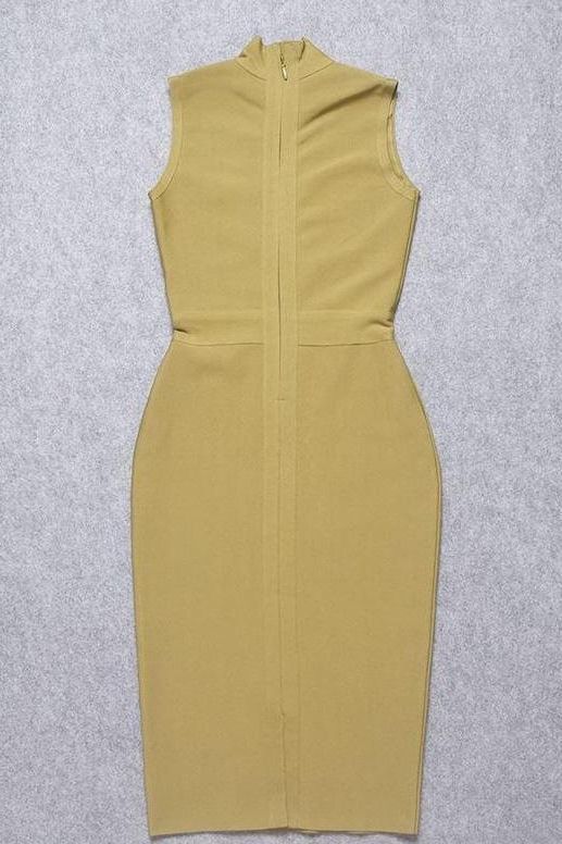 Grace Bandage Midi Dress - Olive Green - Stylish green dress for special occasions | Buy Online