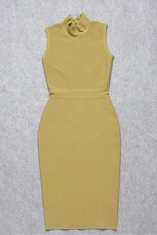 Grace Bandage Midi Dress - Olive Green - Stylish green dress for special occasions | Buy Online