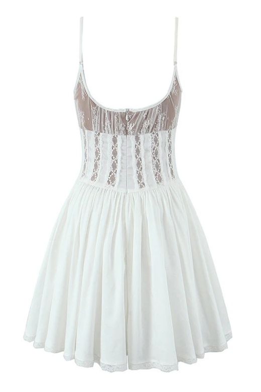 Hailee  Bodycon Mini Dress - White Pearl - Stylish white dress for special occasions | Buy Online