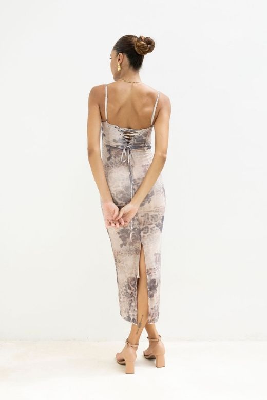 Shop  beautiful dress - Perfect for special occasions | Harmony Bodycon Midi Dress - Nude