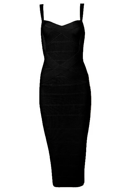 Heidi Bandage Midi Dress - Classic Black - Stylish black dress for special occasions | Buy Online