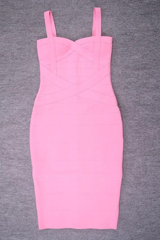Heidi Bandage Midi Dress - Dusty Pink - Stylish pink dress for special occasions | Buy Online
