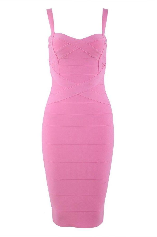 Shop  pink dress - Perfect for special occasions | Heidi Bandage Midi Dress - Dusty Pink