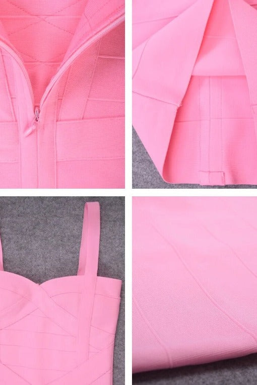 Stylish pink dress | Heidi Bandage Midi Dress - Dusty Pink - Ideal for special occasions