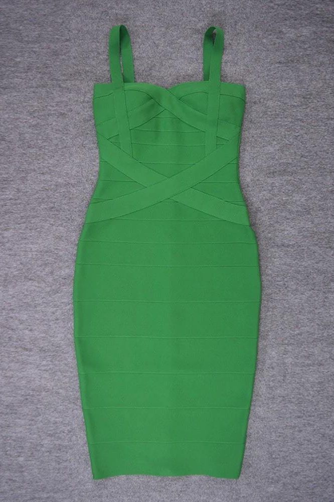 Stylish green dress | Heidi Bandage Midi Dress - Emerald Green - Ideal for special occasions