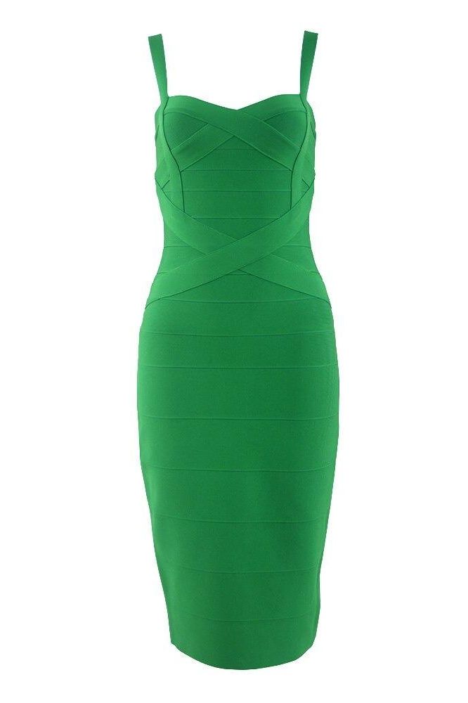 Heidi Bandage Midi Dress - Emerald Green - Stylish green dress for special occasions | Buy Online
