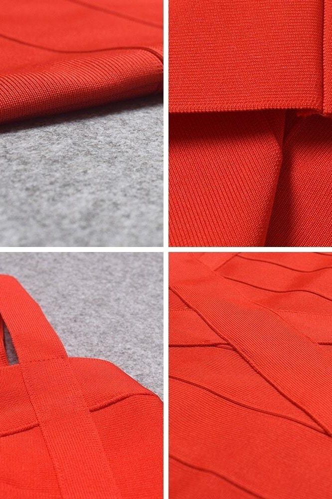 Stylish red dress | Heidi Bandage Midi Dress - Lipstick Red - Ideal for special occasions