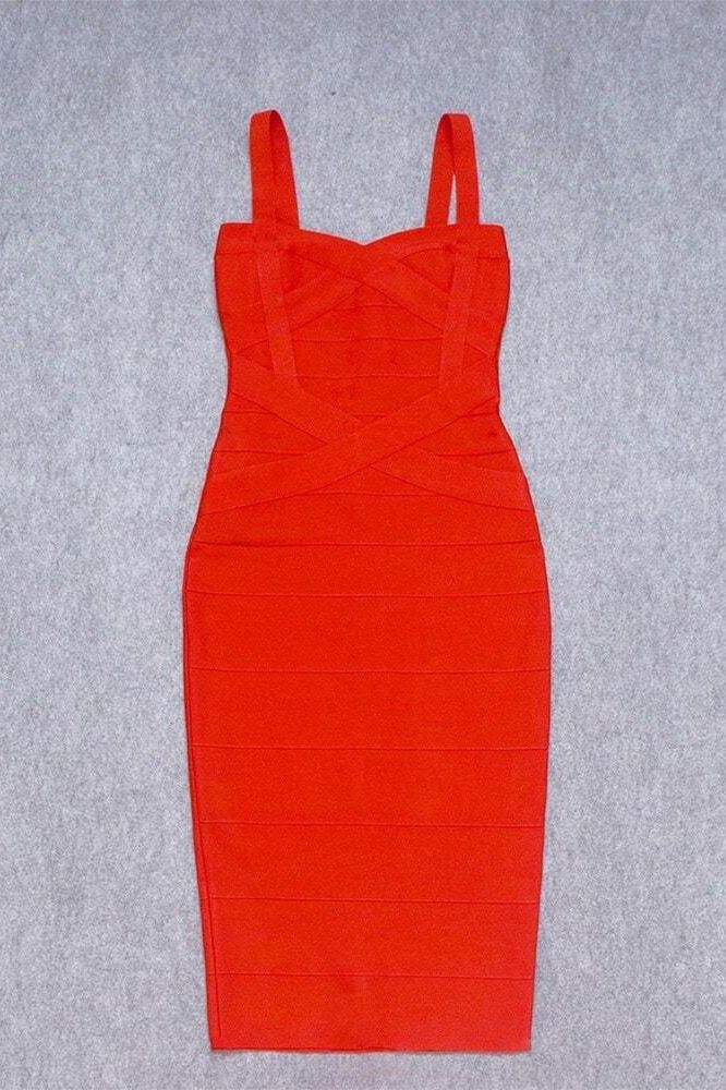Shop  red dress - Perfect for special occasions | Heidi Bandage Midi Dress - Lipstick Red