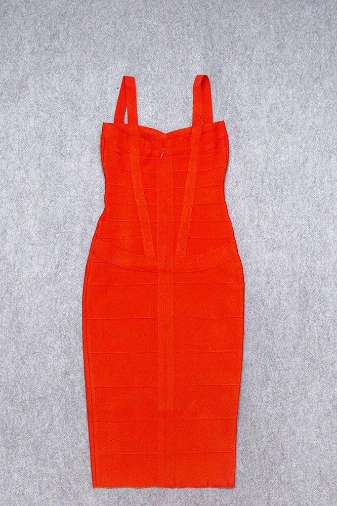 Heidi Bandage Midi Dress - Lipstick Red - Stylish red dress for special occasions | Buy Online