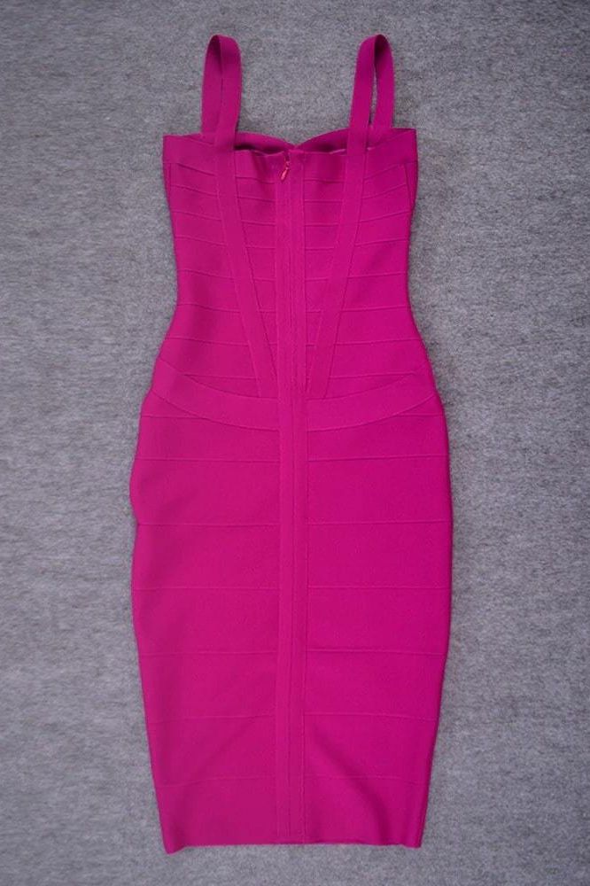 Shop  pink dress - Perfect for special occasions | Heidi Bandage Midi Dress - Magenta Pink