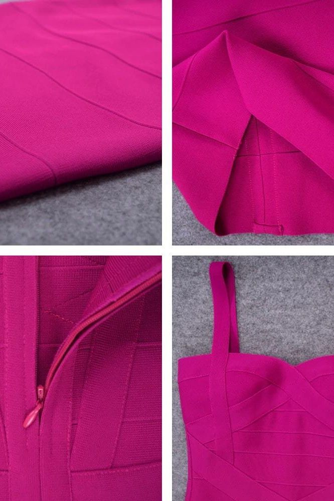Shop  pink dress - Perfect for special occasions | Heidi Bandage Midi Dress - Magenta Pink