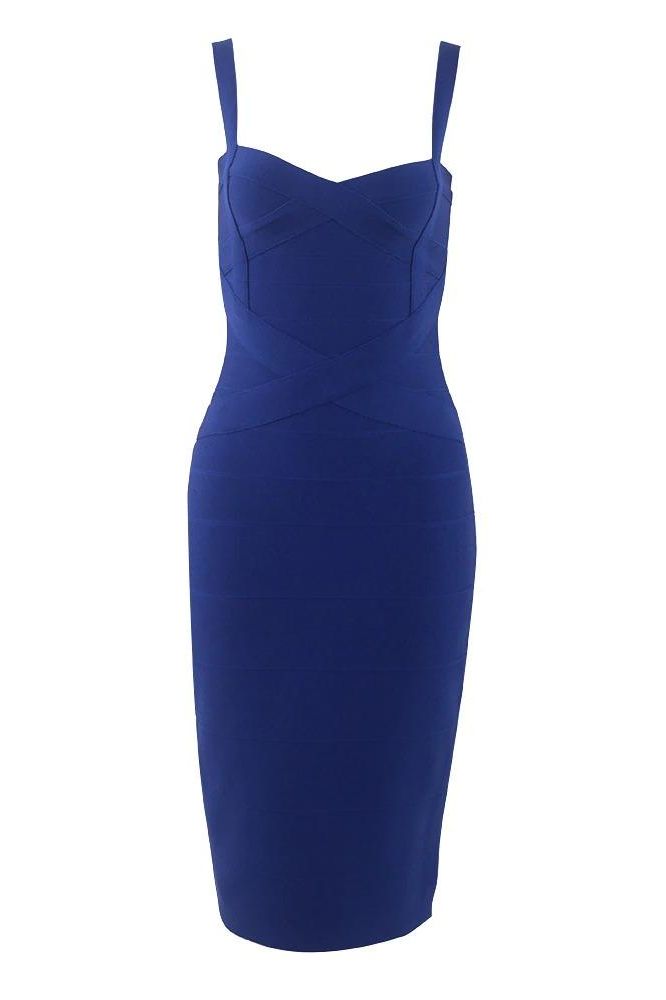 Heidi Bandage Midi Dress - Navy Blue - Stylish blue dress for special occasions | Buy Online