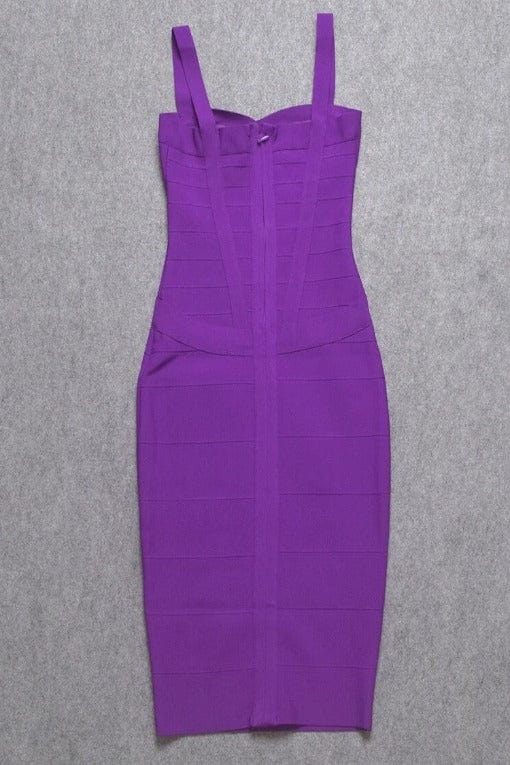 Heidi Bandage Midi Dress - Plum Purple - Stylish purple dress for special occasions | Buy Online