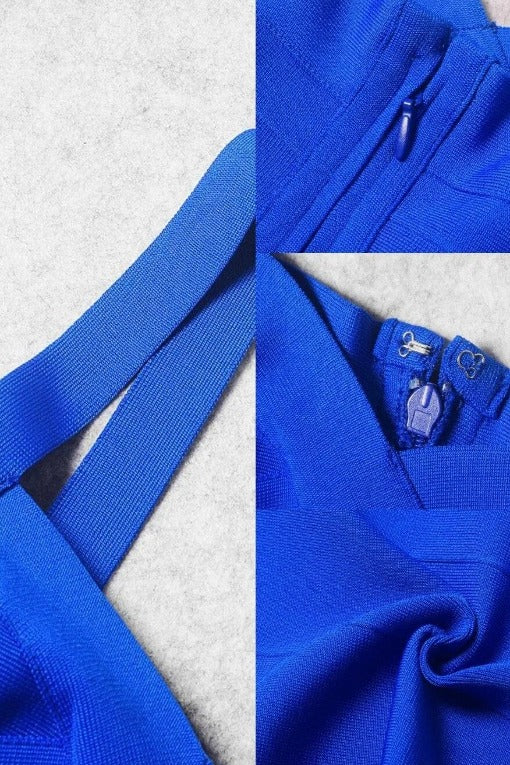 Stylish blue dress | Heidi Bandage Midi Dress - Royal Blue - Ideal for special occasions