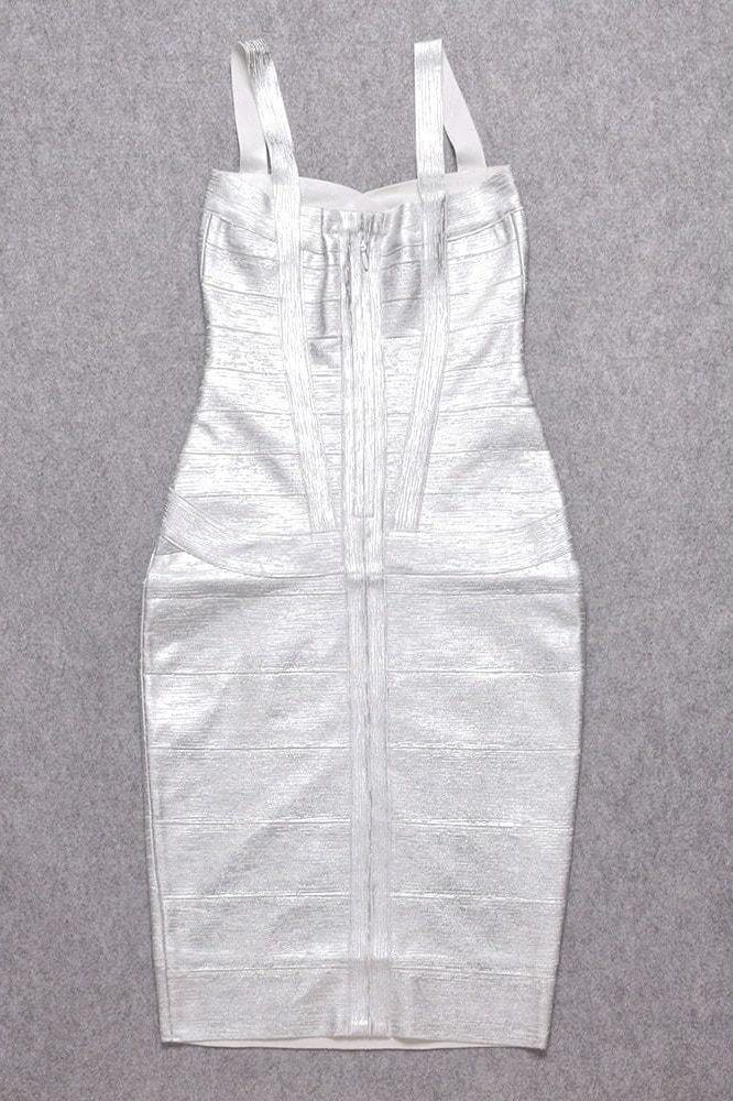 Heidi Bandage Midi Dress - Silver - Stylish beautiful dress for special occasions | Buy Online