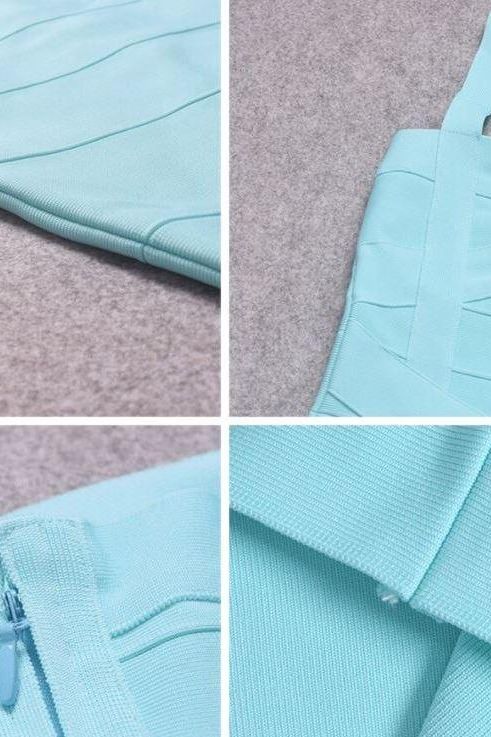 Stylish blue dress | Heidi Bandage Midi Dress - Sky Blue - Ideal for special occasions