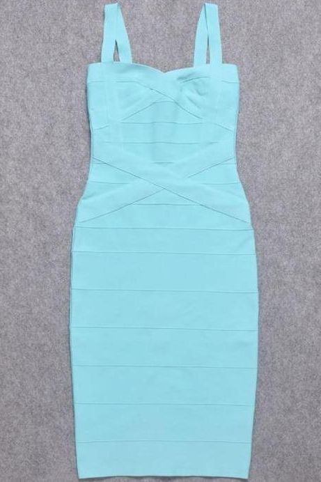 Stylish blue dress | Heidi Bandage Midi Dress - Sky Blue - Ideal for special occasions