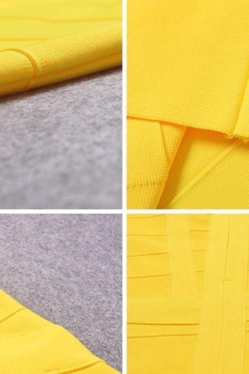 Shop  yellow dress - Perfect for special occasions | Heidi Bandage Midi Dress - Sun Yellow