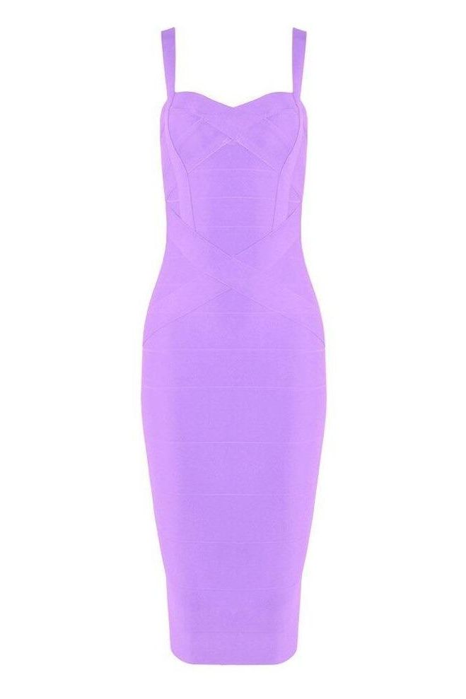 Stylish purple dress | Heidi Bandage Midi Dress - Violet Purple - Ideal for special occasions