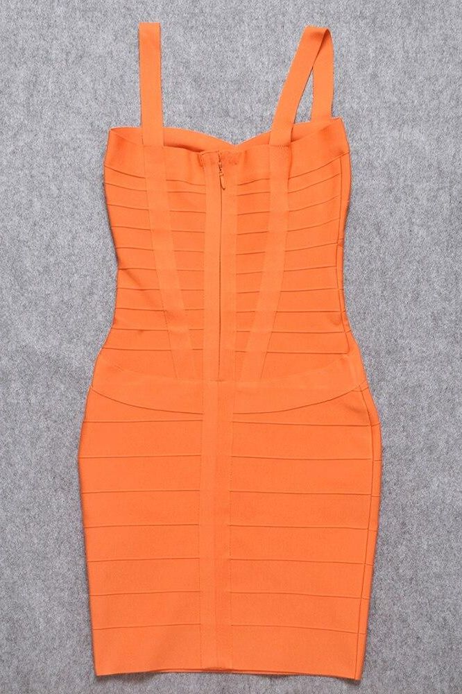 Shop  orange dress - Perfect for special occasions | Heidi Bandage Mini Dress - Apricot Orange