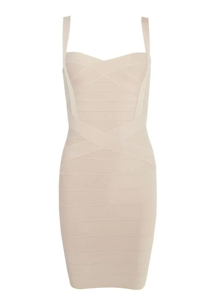 Heidi Bandage Mini Dress - Cream - Stylish beautiful dress for special occasions | Buy Online