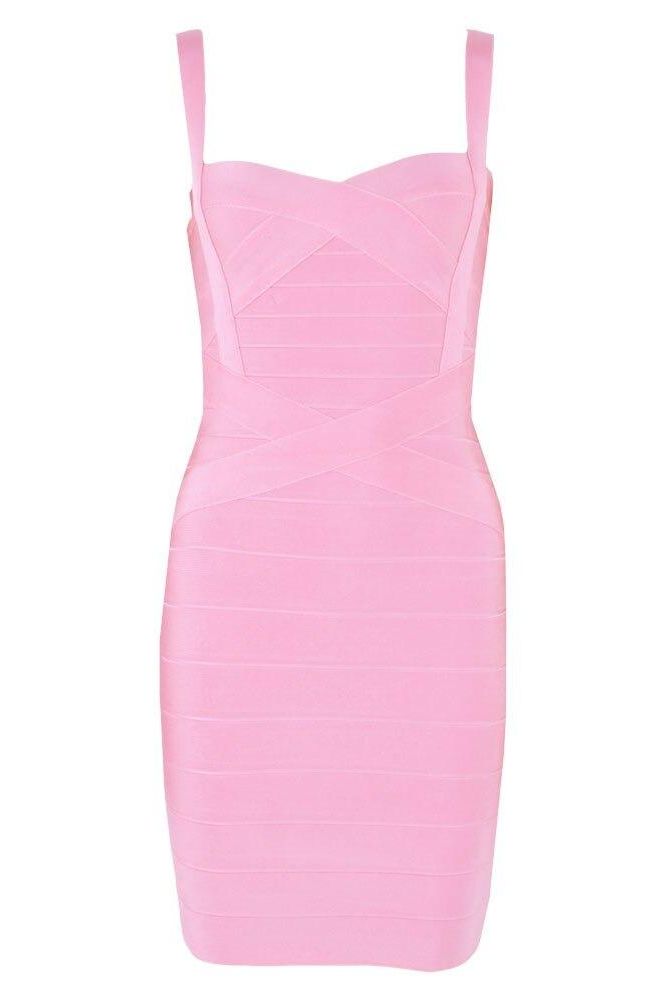 Stylish pink dress | Heidi Bandage Mini Dress - Dusty Pink - Ideal for special occasions