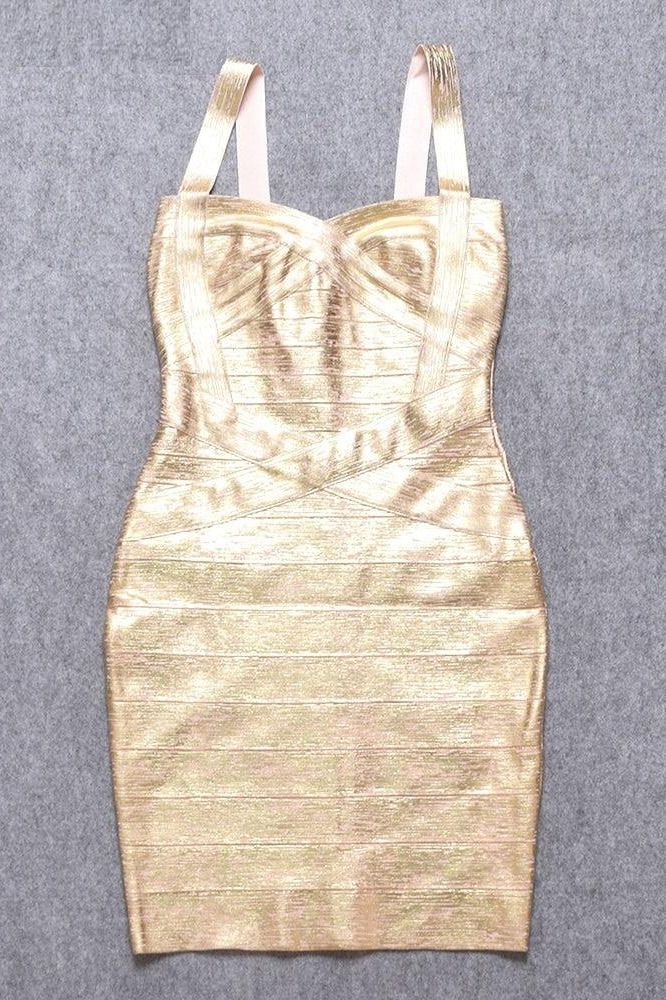Heidi Bandage Mini Dress - Gold - Stylish beautiful dress for special occasions | Buy Online