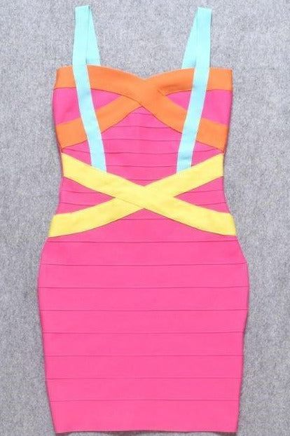 Shop  pink dress - Perfect for special occasions | Heidi Bandage Mini Dress - Hot Pink