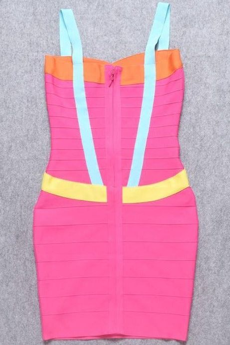 Shop  pink dress - Perfect for special occasions | Heidi Bandage Mini Dress - Hot Pink