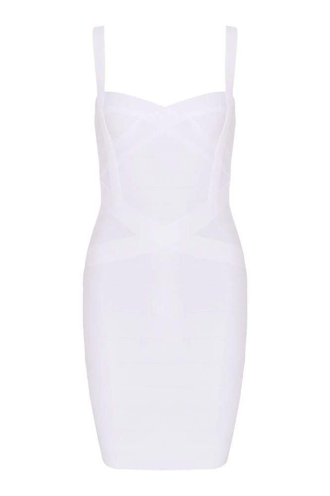 Heidi Bandage Mini Dress - White Pearl - Stylish white dress for special occasions | Buy Online