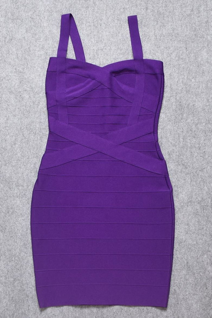 Stylish purple dress | Heidi Bandage Mini Dress - Plum Purple - Ideal for special occasions