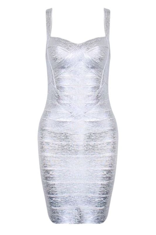 Heidi Bandage Mini Dress - Silver - Stylish beautiful dress for special occasions | Buy Online