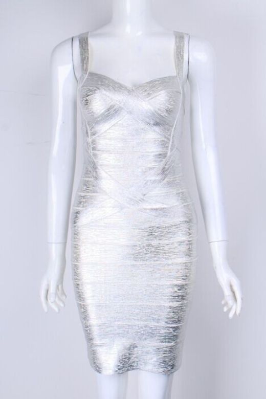 Heidi Bandage Mini Dress - Silver - Stylish beautiful dress for special occasions | Buy Online