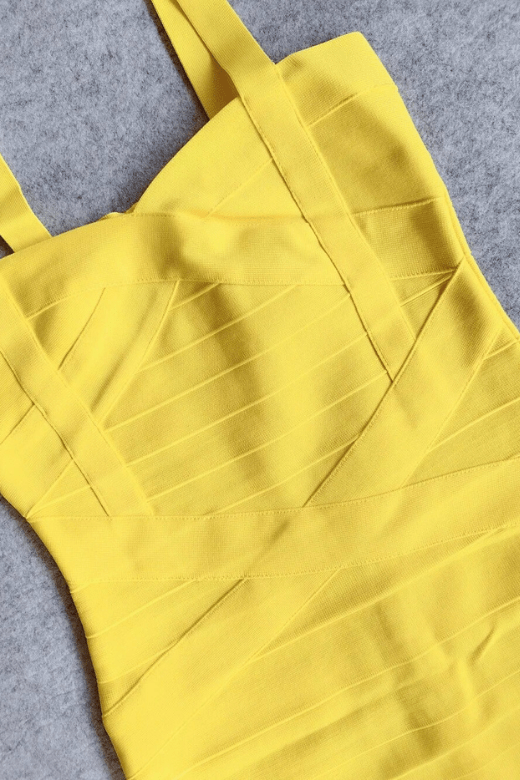 Stylish yellow dress | Heidi Bandage Mini Dress - Sun Yellow - Ideal for special occasions