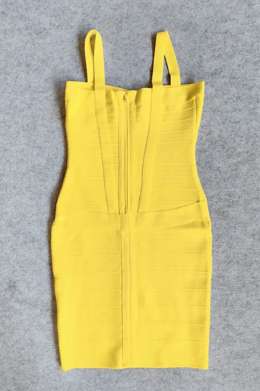 Stylish yellow dress | Heidi Bandage Mini Dress - Sun Yellow - Ideal for special occasions