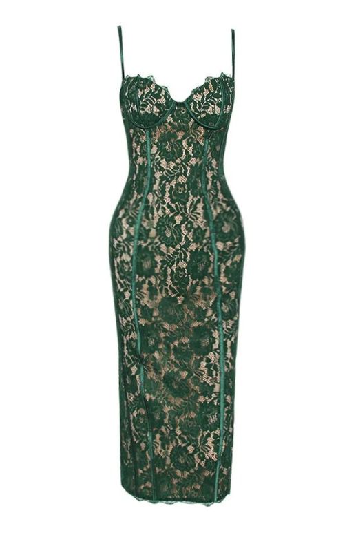 Shop  green dress - Perfect for special occasions | Honor Bodycon Midi Dress - Emerald Green