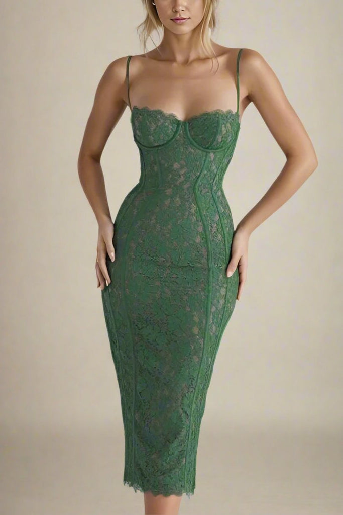 Stylish green dress | Honor Bodycon Midi Dress - Emerald Green - Ideal for special occasions