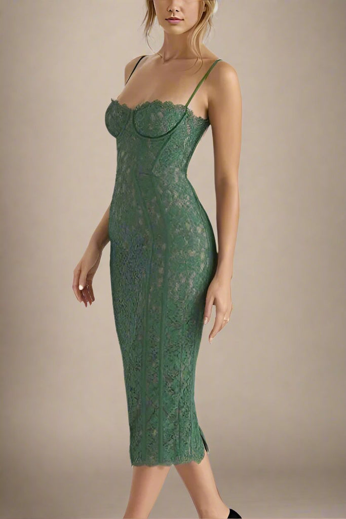 Shop  green dress - Perfect for special occasions | Honor Bodycon Midi Dress - Emerald Green