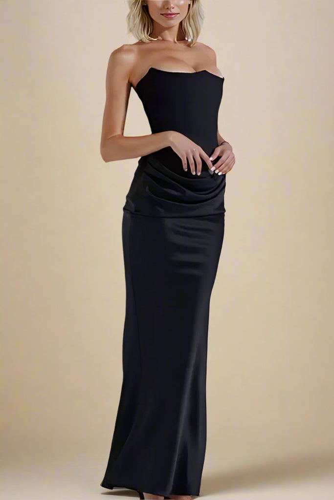 Hope Bodycon Wrap Maxi Dress - Classic Black - Stylish black dress for special occasions | Buy Online
