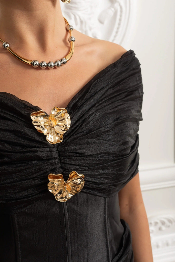 Shop  beautiful dress - Perfect for special occasions | Emerald Fit and Flare Corset Waist Chiffon Mini Dress