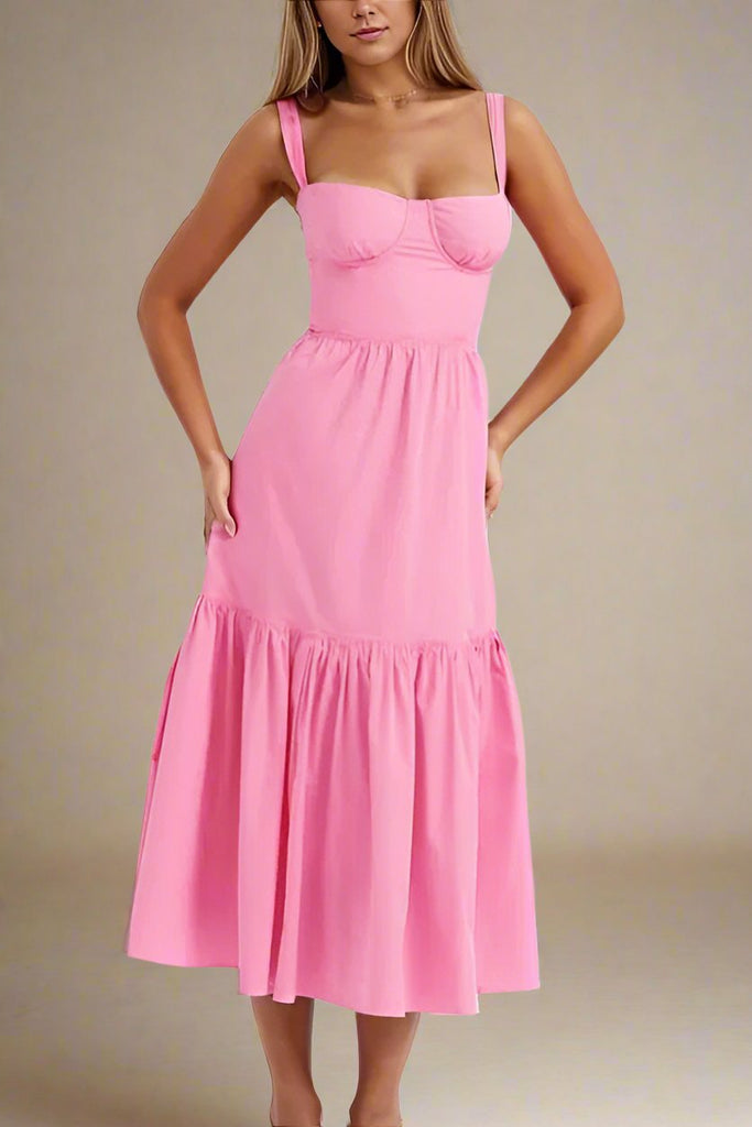 Imogen Bodycon Day Midi Dress - Blush Pink - Stylish pink dress for special occasions | Buy Online