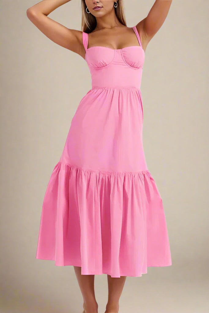 Imogen Bodycon Day Midi Dress - Blush Pink - Stylish pink dress for special occasions | Buy Online