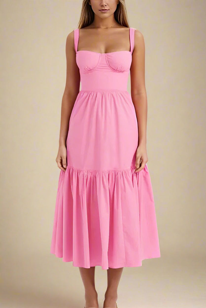 Imogen Bodycon Day Midi Dress - Blush Pink - Stylish pink dress for special occasions | Buy Online