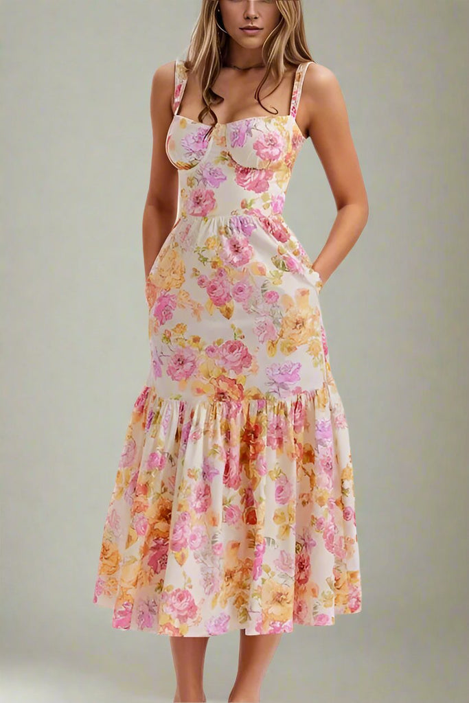 Stylish pink dress | Imogen Bodycon Day Midi Dress - Dusty Pink - Ideal for special occasions