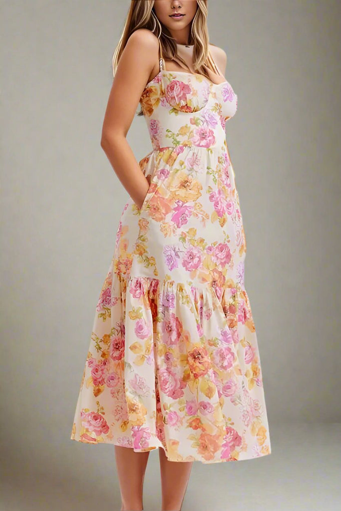 Stylish pink dress | Imogen Bodycon Day Midi Dress - Dusty Pink - Ideal for special occasions