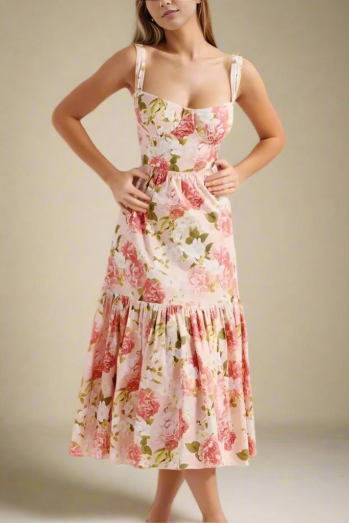 Shop  beautiful dress - Perfect for special occasions | Imogen Bodycon Day Midi Dress - Peach