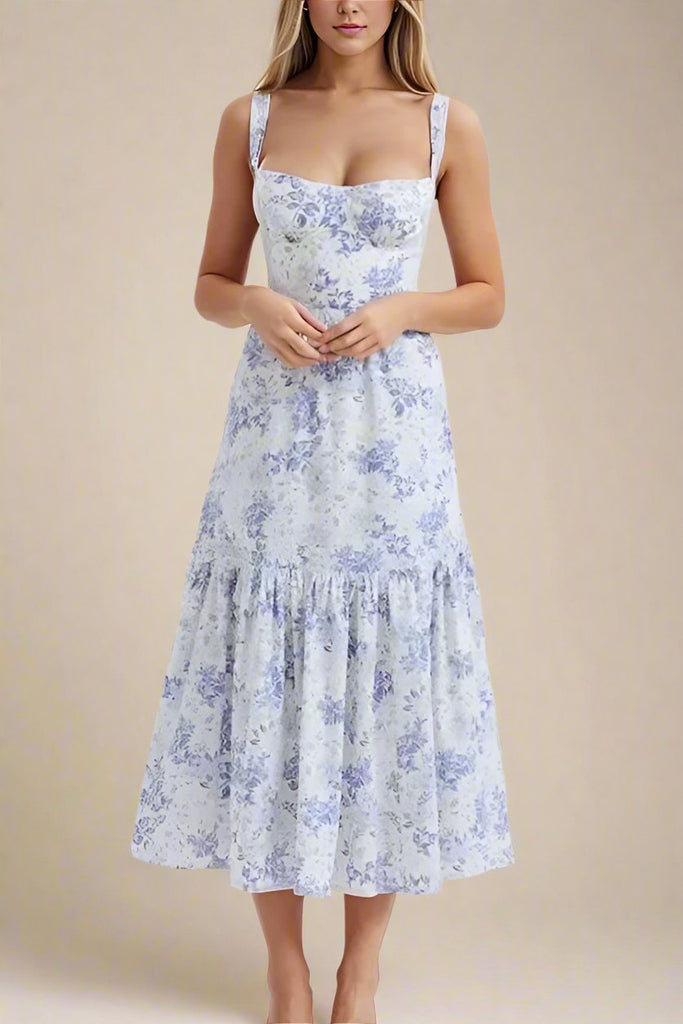 Imogen Bodycon Day Midi Dress - Sky Blue - Stylish blue dress for special occasions | Buy Online