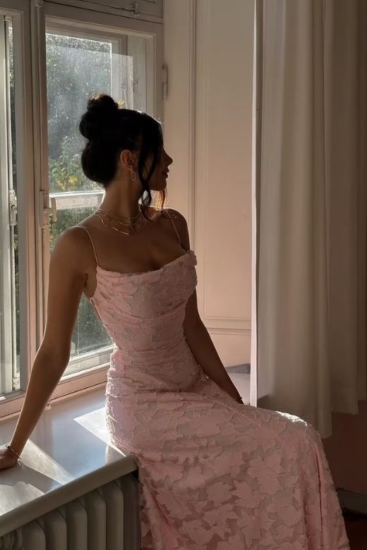 Ivy Bodycon Maxi Dress - Dusty Pink - Stylish pink dress for special occasions | Buy Online