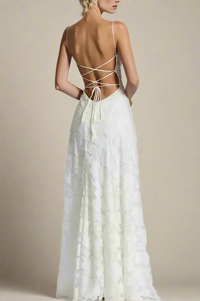 Ivy Bodycon Maxi Dress - White Pearl - Stylish white dress for special occasions | Buy Online