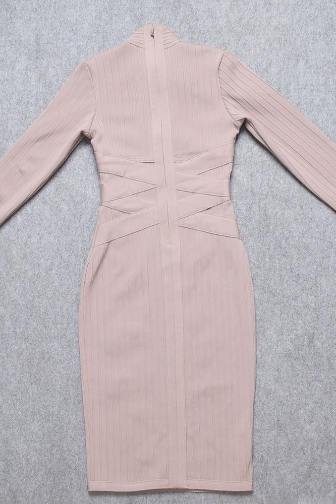 Shop  beautiful dress - Perfect for special occasions | Jane Long Sleeve Bodycon Midi Dress - Nude